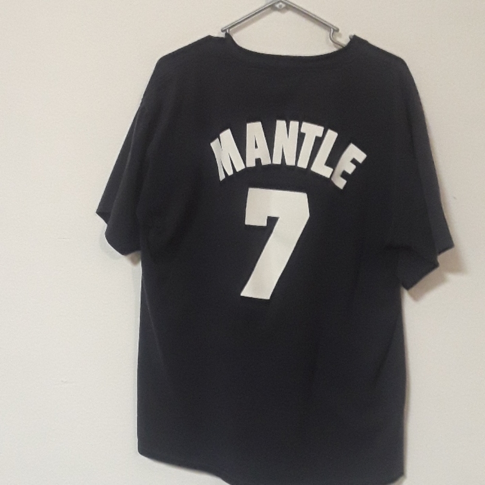 *C8MNS - VINTAGE NEW YORK YANKEES BASEBALL MICKEY MANTLE XL SHIRT MLB